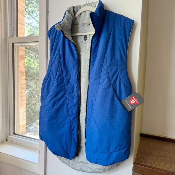 NWT Free People Movement Slalom Reversible Fleece Vest Stellar Cobalt Blue Small - Picture 4 of 15